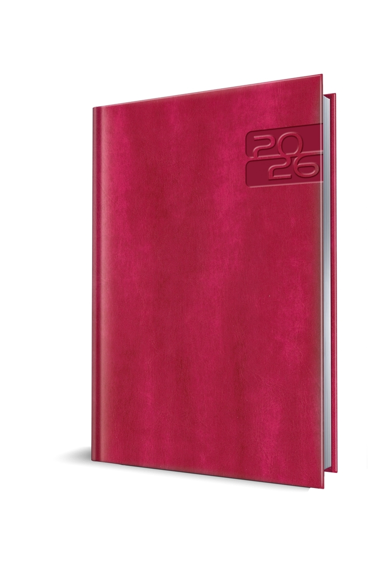 AGENDA DATATA RO A5, 352 PAGINI, COPERTA DIN PIELE SINTETICA, PREMIUM DELUXE NARNI, CULOARE FUCSIA, MARGINI FOLIO ARGINTIU, 2026