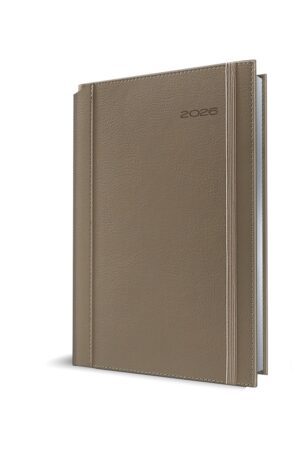 AGENDA DATATA RO A5, 352 PAGINI, COPERTA DIN PIELE SINTETICA, PREMIUM DELUXE BORNEO, CULOARE BEJ, 2026