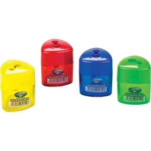 Ascutitoare dubla METAL cu container, culori asortate